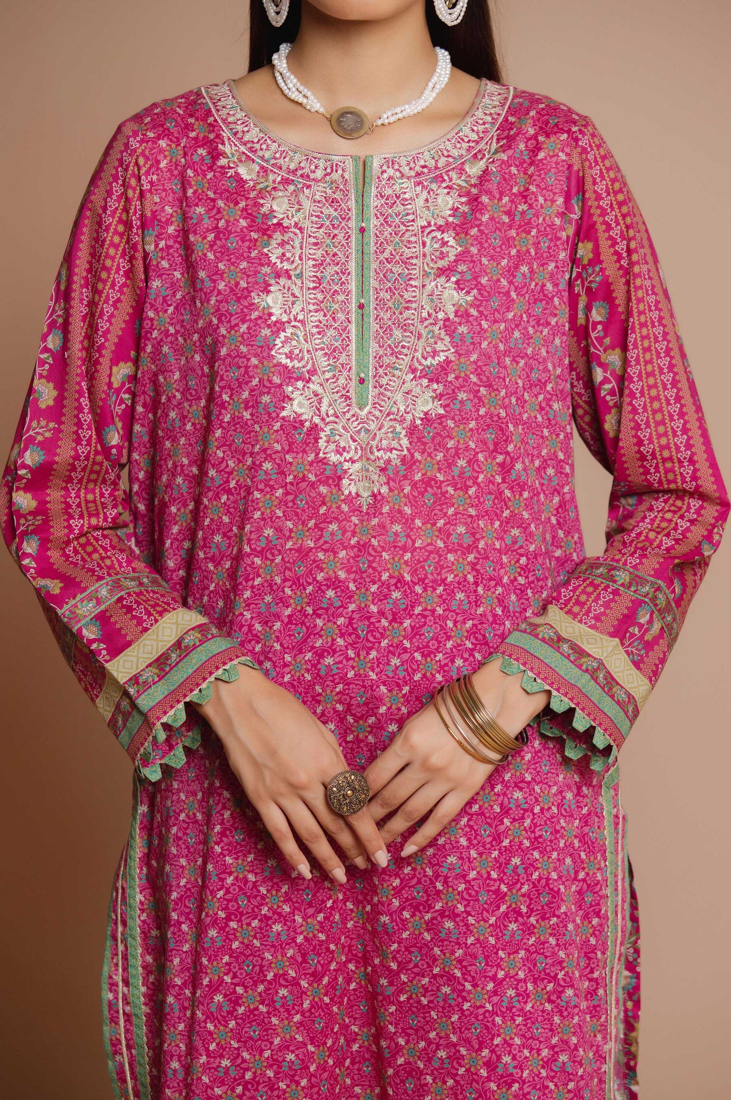 Stitched 3 Piece Embroidered Lawn Suit