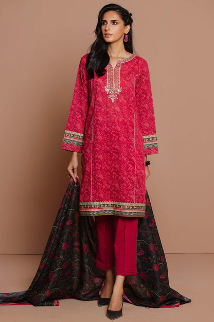 Stitched 3 Piece Embroidered Doria Lawn with Voile Slub Suit