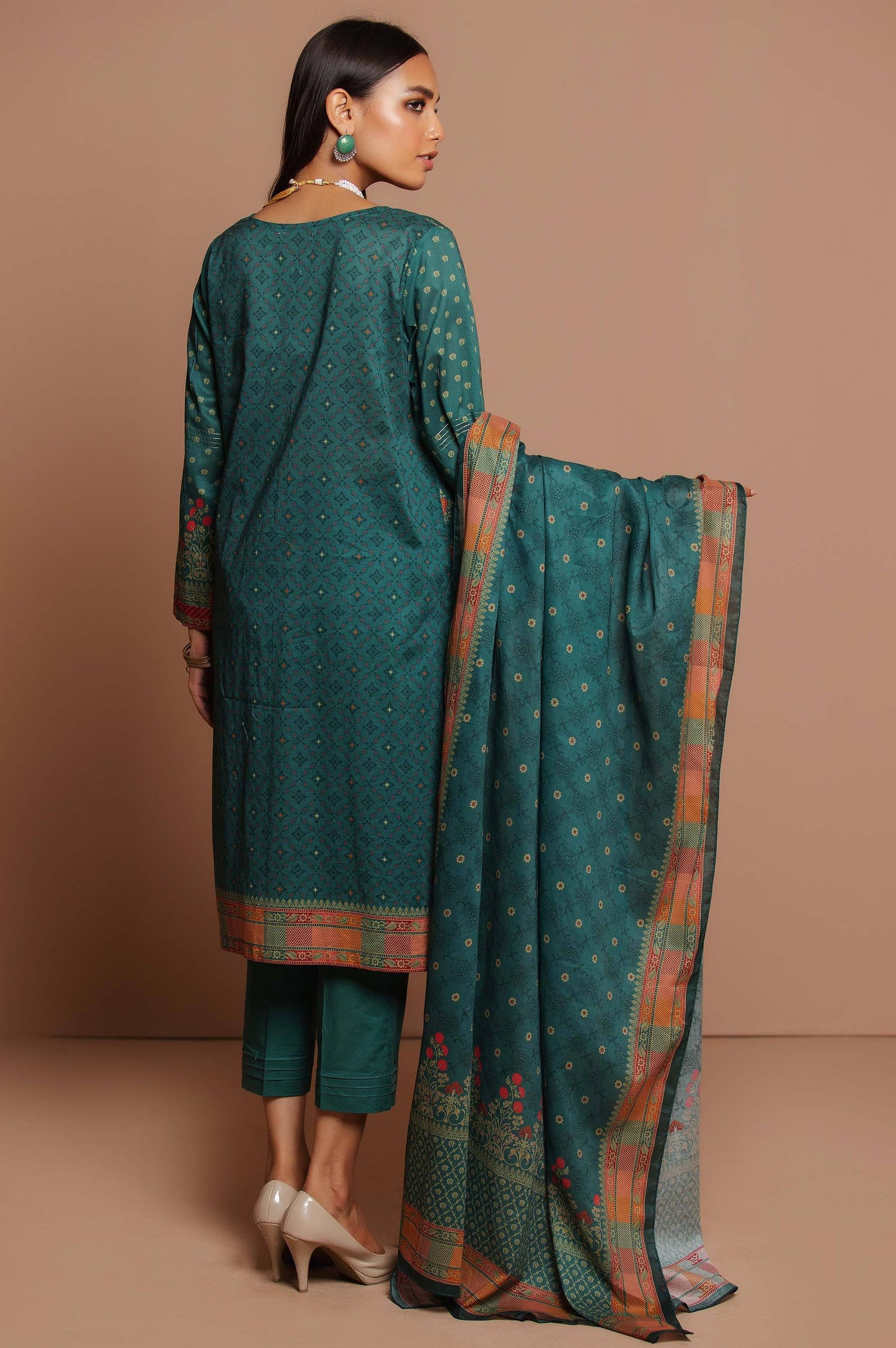 Stitched 3 Piece Embroidered Doria Lawn with Voile Slub Suit
