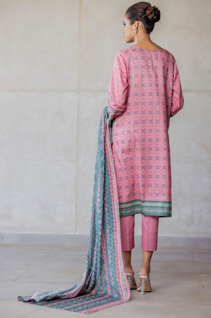 Stitched 3 Piece Embroidered Doria Lawn with voile Slub Suit