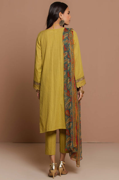 Stitched 3 Piece Doria Lawn Suit with Polyester Chiffon Dupatta