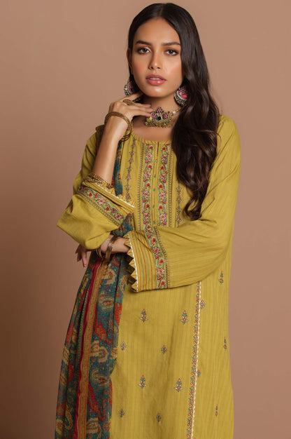 Stitched 3 Piece Doria Lawn Suit with Polyester Chiffon Dupatta
