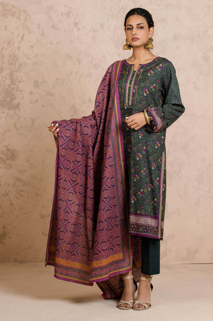 Stitched 3 Piece Printed Cambric Suit