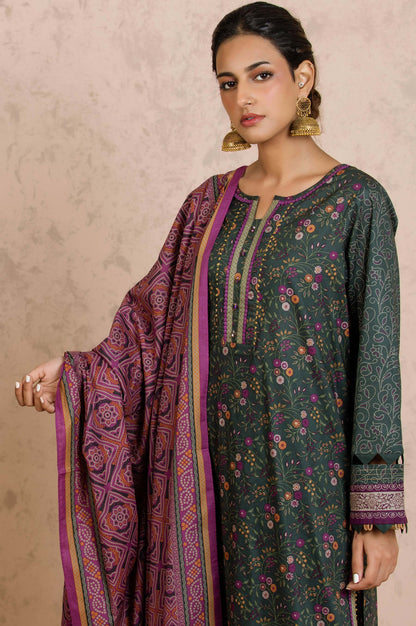 Stitched 3 Piece Printed Cambric Suit