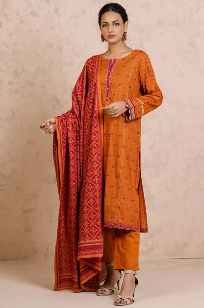 Stitched 3 Piece Printed Cambric Suit