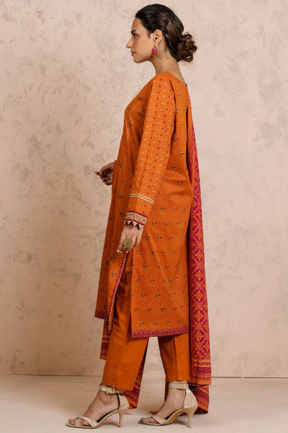 Stitched 3 Piece Printed Cambric Suit