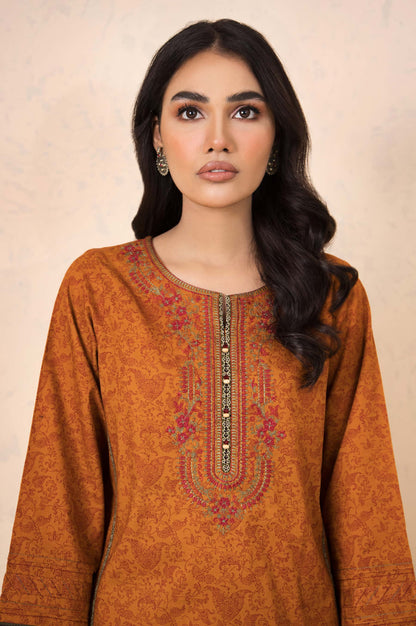 Stitched 3 Piece Embroidered Khaddar Suit