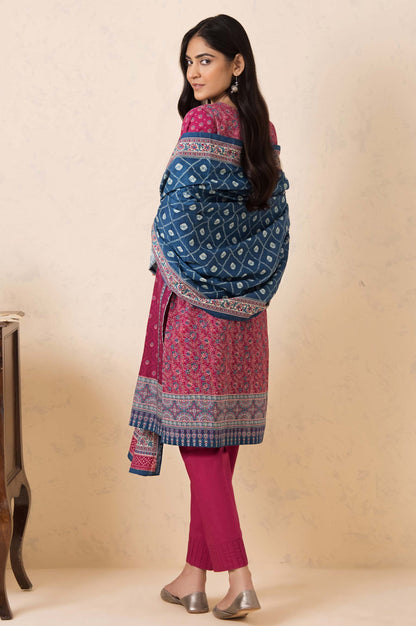 Stitched 3 Piece Embroidered Khaddar Suit