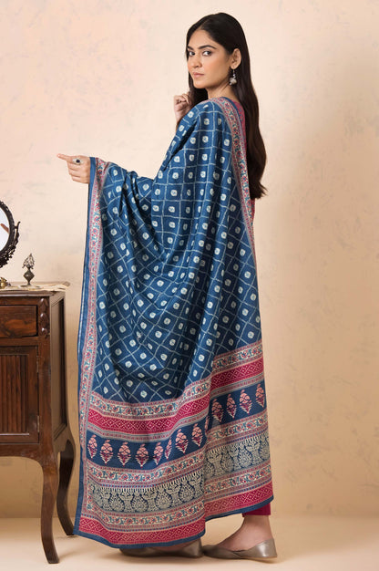 Stitched 3 Piece Embroidered Khaddar Suit