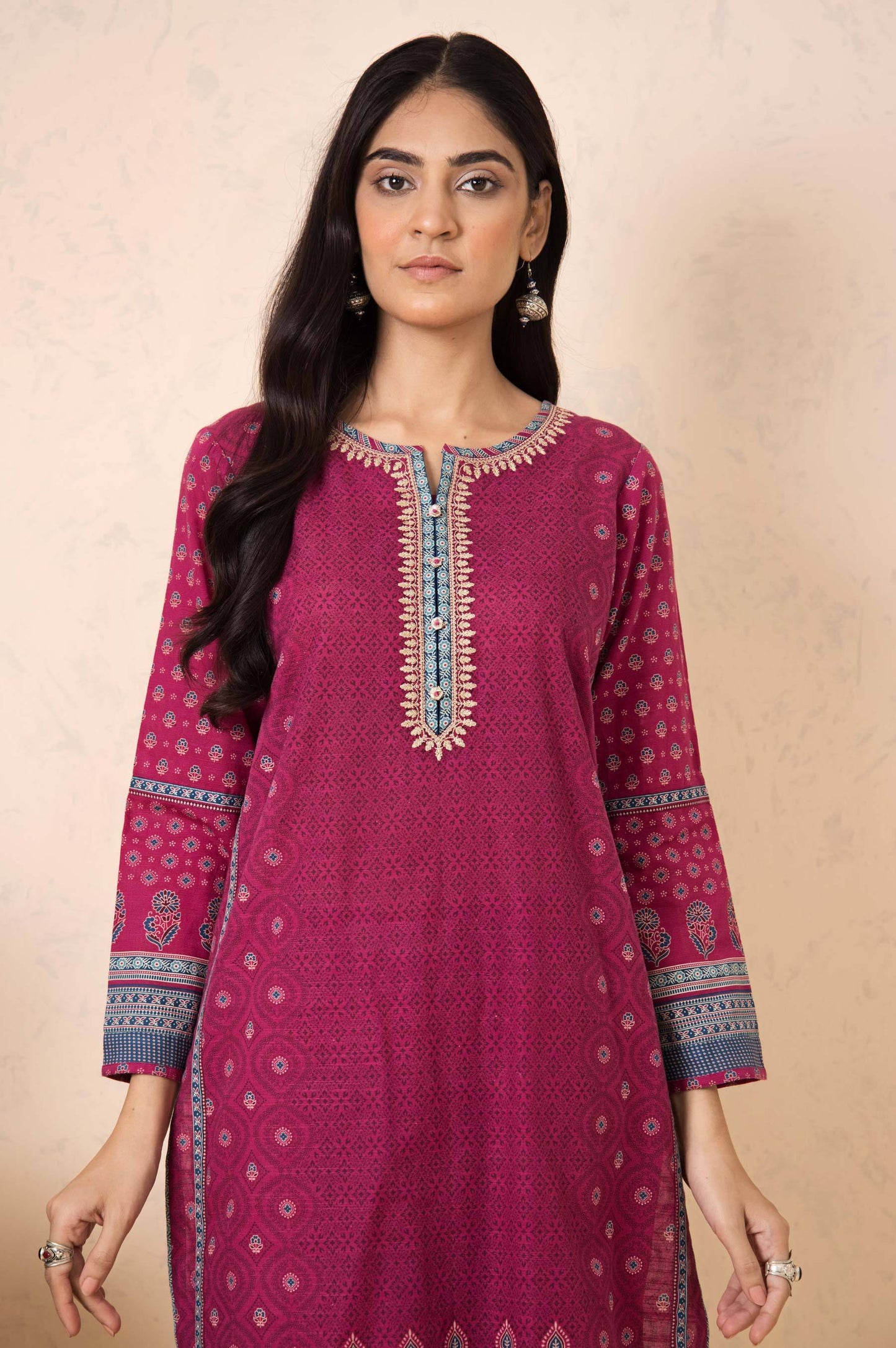 Stitched 3 Piece Embroidered Khaddar Suit