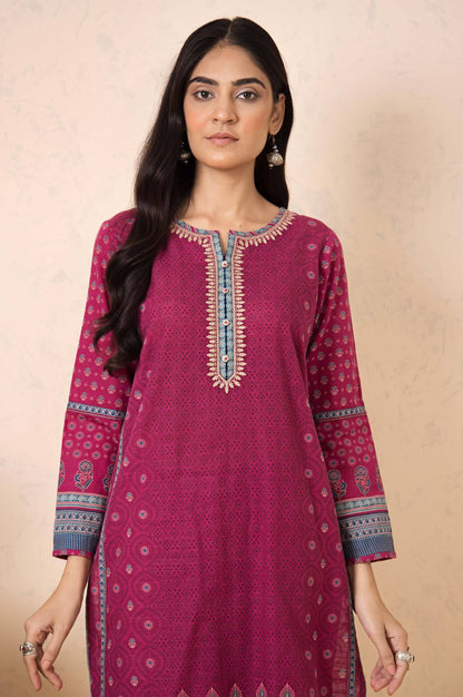 Stitched 3 Piece Embroidered Khaddar Suit