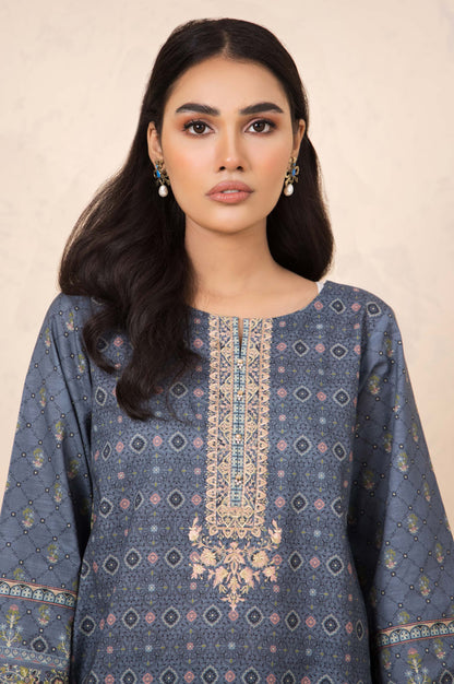 Stitched 3 Piece Embroidered Khaddar Suit