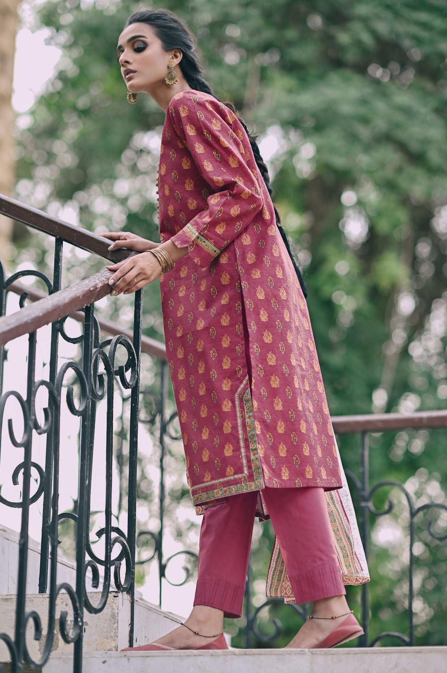 Stitched 3 Piece Printed Cottel with Khaddar Suit