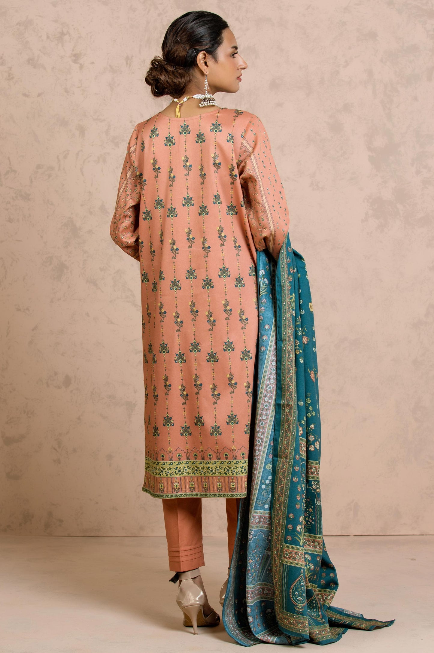 Stitched 3 Piece Embroidered Cottel Suit