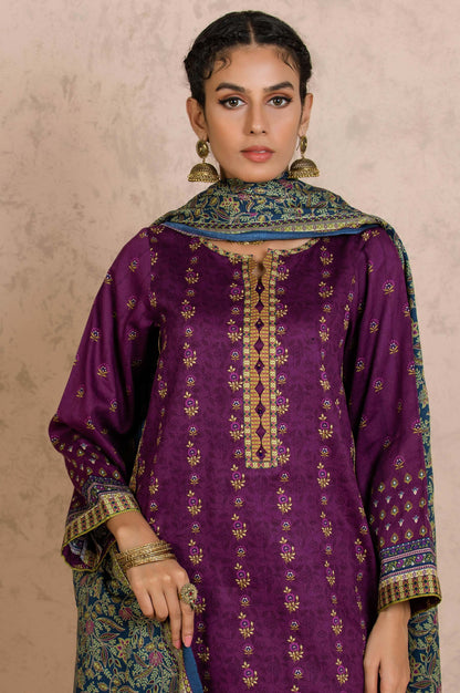 Stitched 3 Piece Printed Cottel Suit