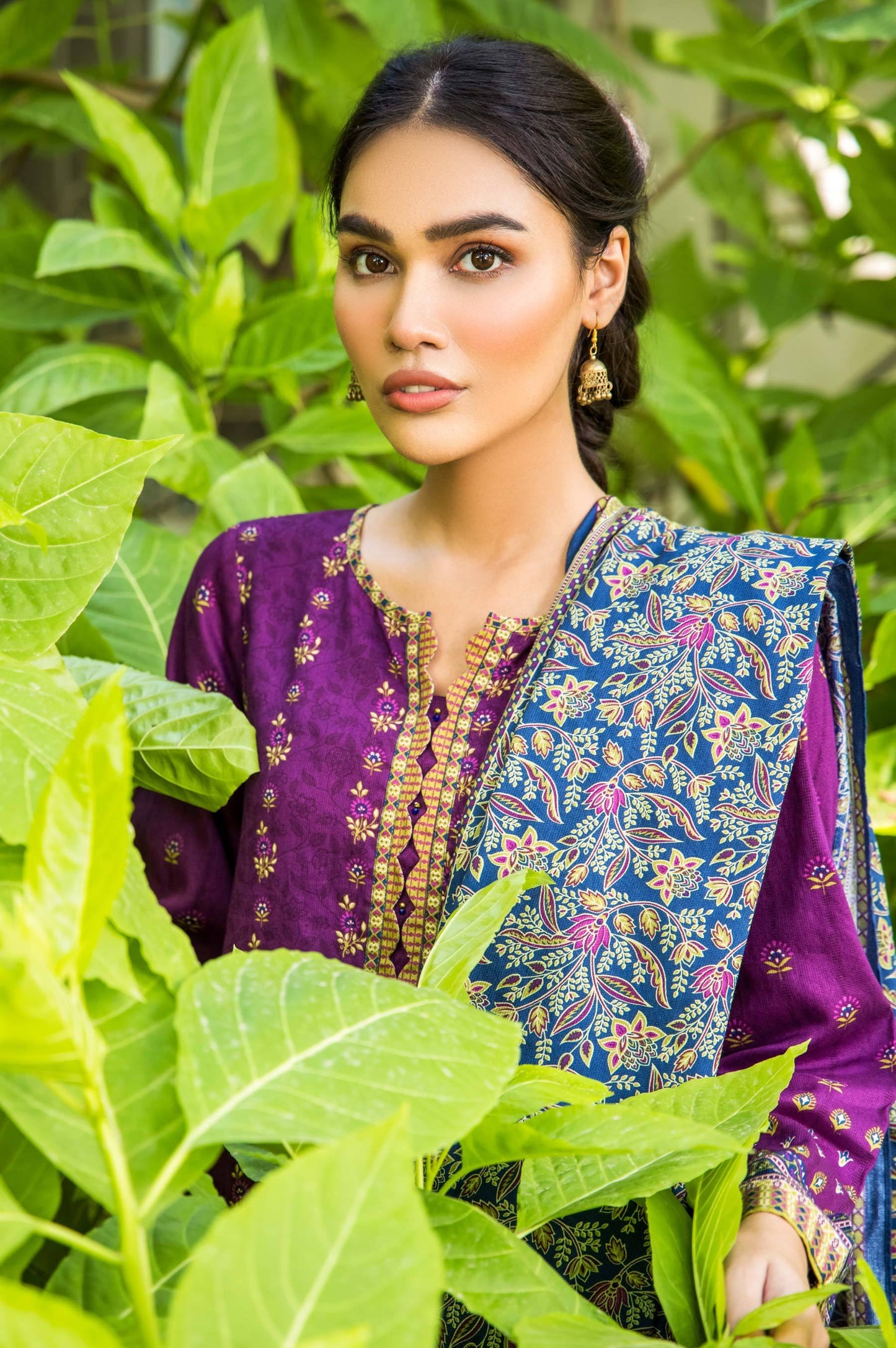 Stitched 3 Piece Printed Cottel Suit
