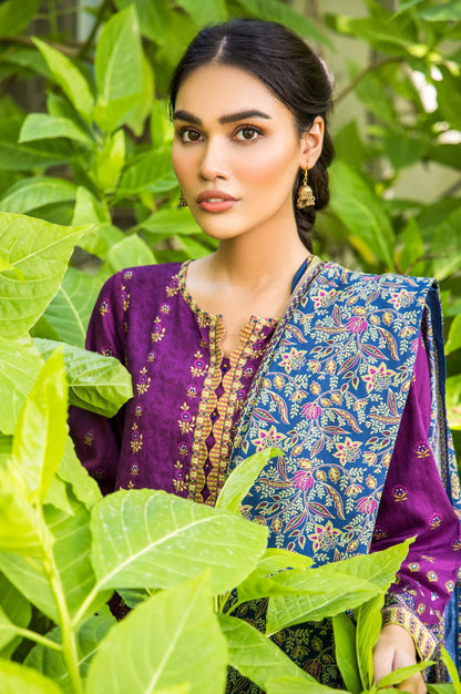 Stitched 3 Piece Printed Cottel Suit
