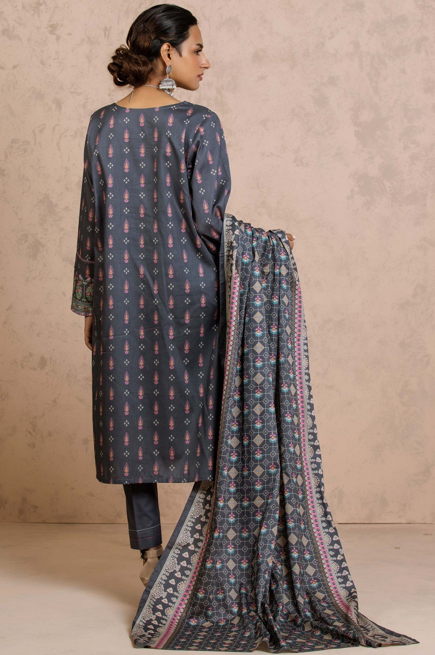 Stitched 3 Piece Embroidered Cottel Suit