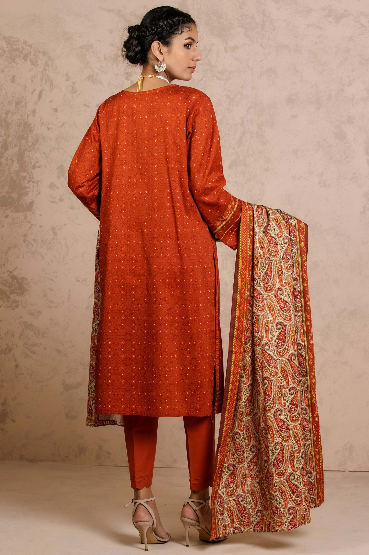 Stitched 3 Piece Embroidered Cottel Suit