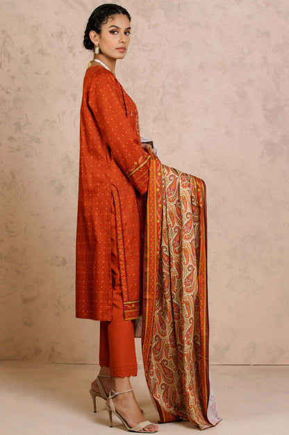 Stitched 3 Piece Embroidered Cottel Suit