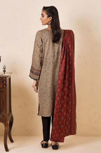 Stitched 3 Piece Embroidered Cottel Suit
