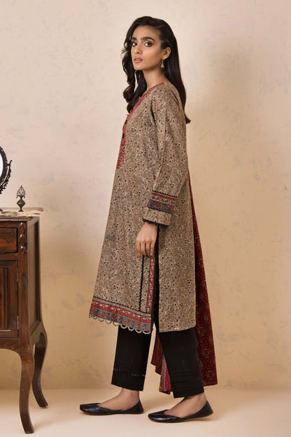 Stitched 3 Piece Embroidered Cottel Suit