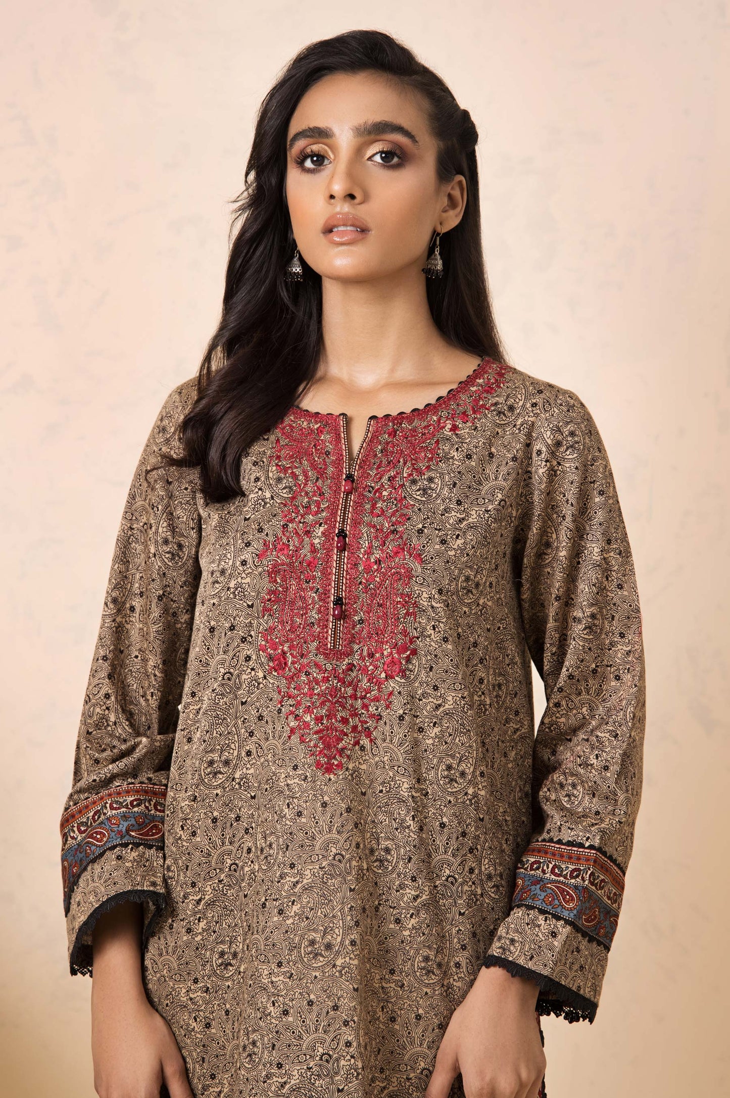 Stitched 3 Piece Embroidered Cottel Suit