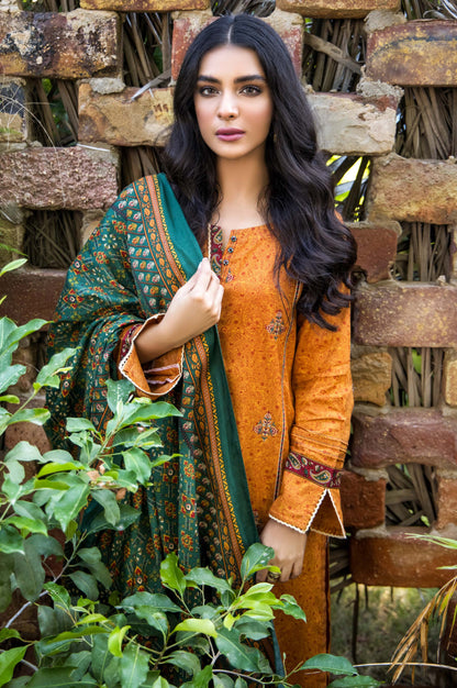 Stitched 3 Piece Embroidered Cottel Suit