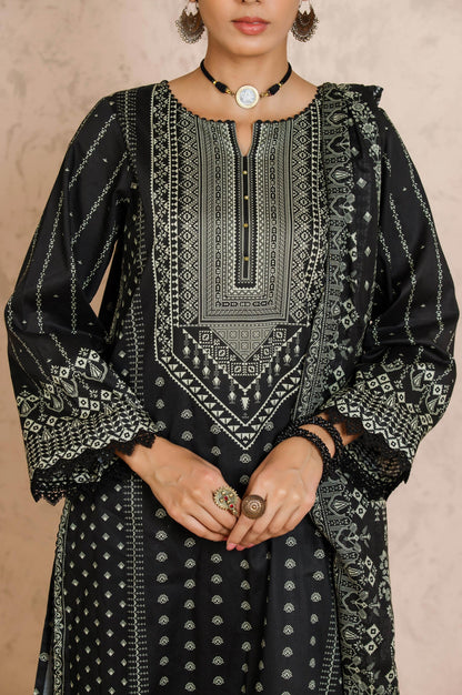 Stitched 3 Piece Printed Cottel Suit