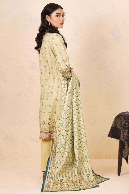 Stitched 3 Piece Printed Cottel Suit