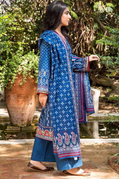 Stitched 3 Piece Printed Cottel Suit