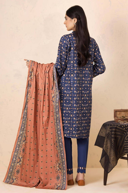 Stitched 3 Piece Printed Cottel Suit