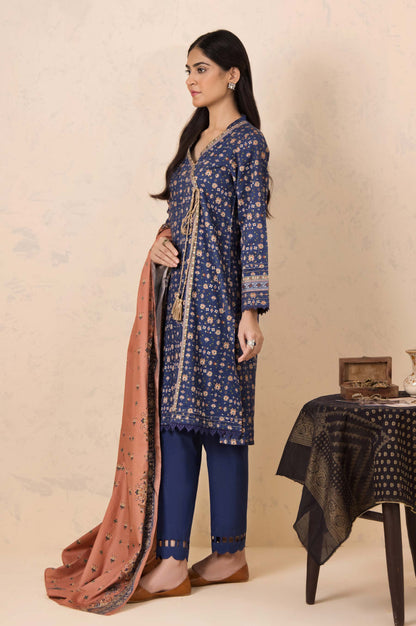 Stitched 3 Piece Printed Cottel Suit