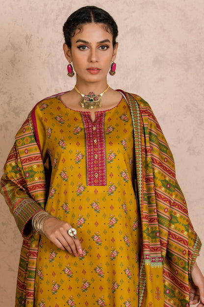 Stitched 3 Piece Printed Cottel Suit