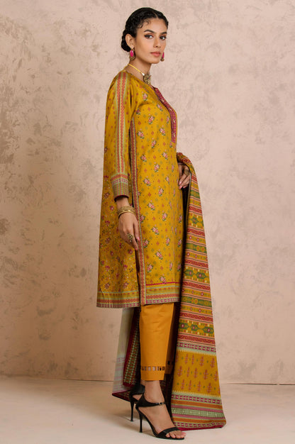 Stitched 3 Piece Printed Cottel Suit
