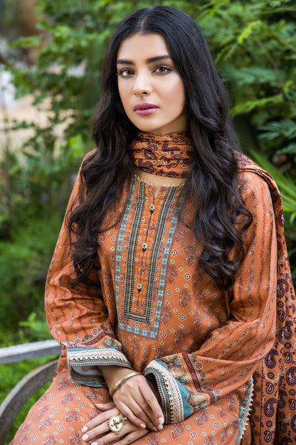 Stitched 3 Piece Printed Cottel Suit