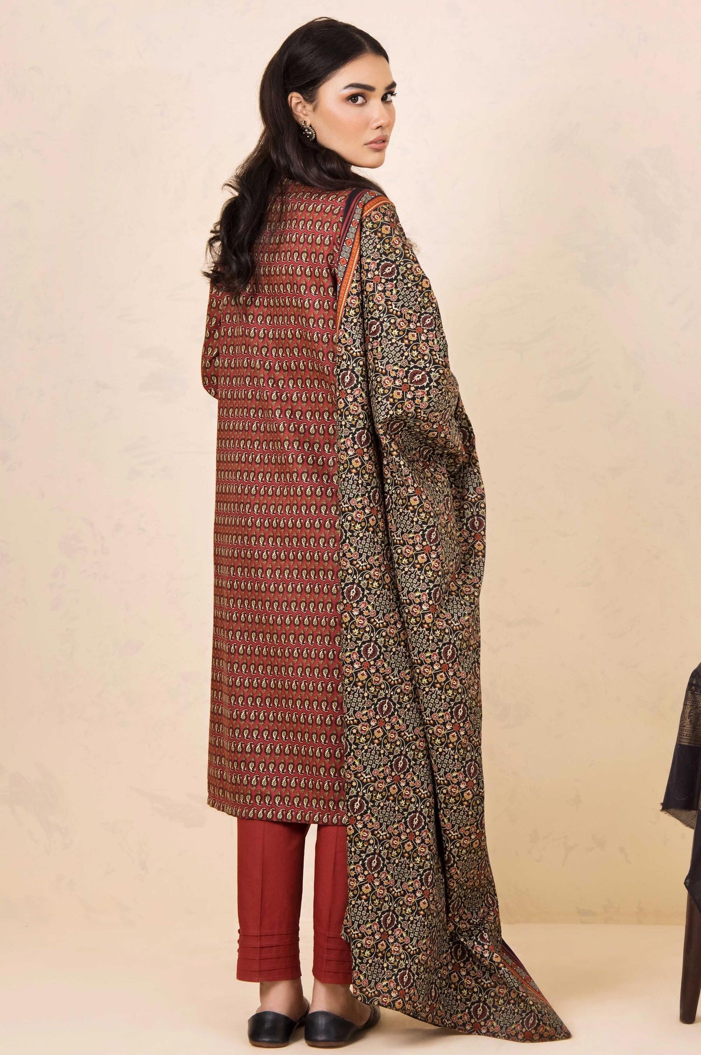 Stitched 3 Piece Printed Cottel Suit