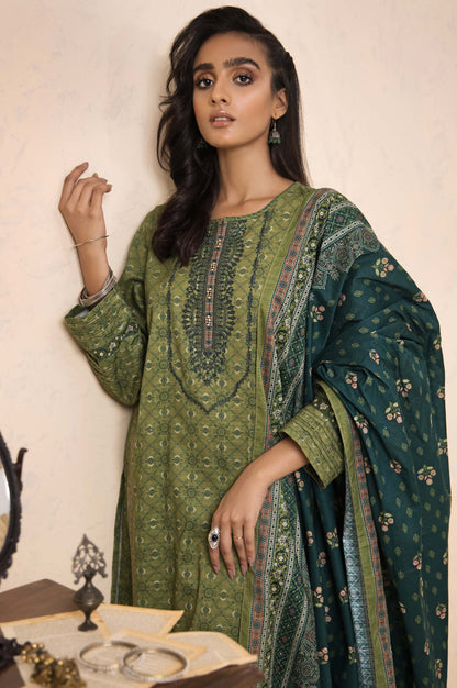 Stitched 3 Piece Embroidered Cottel Suit