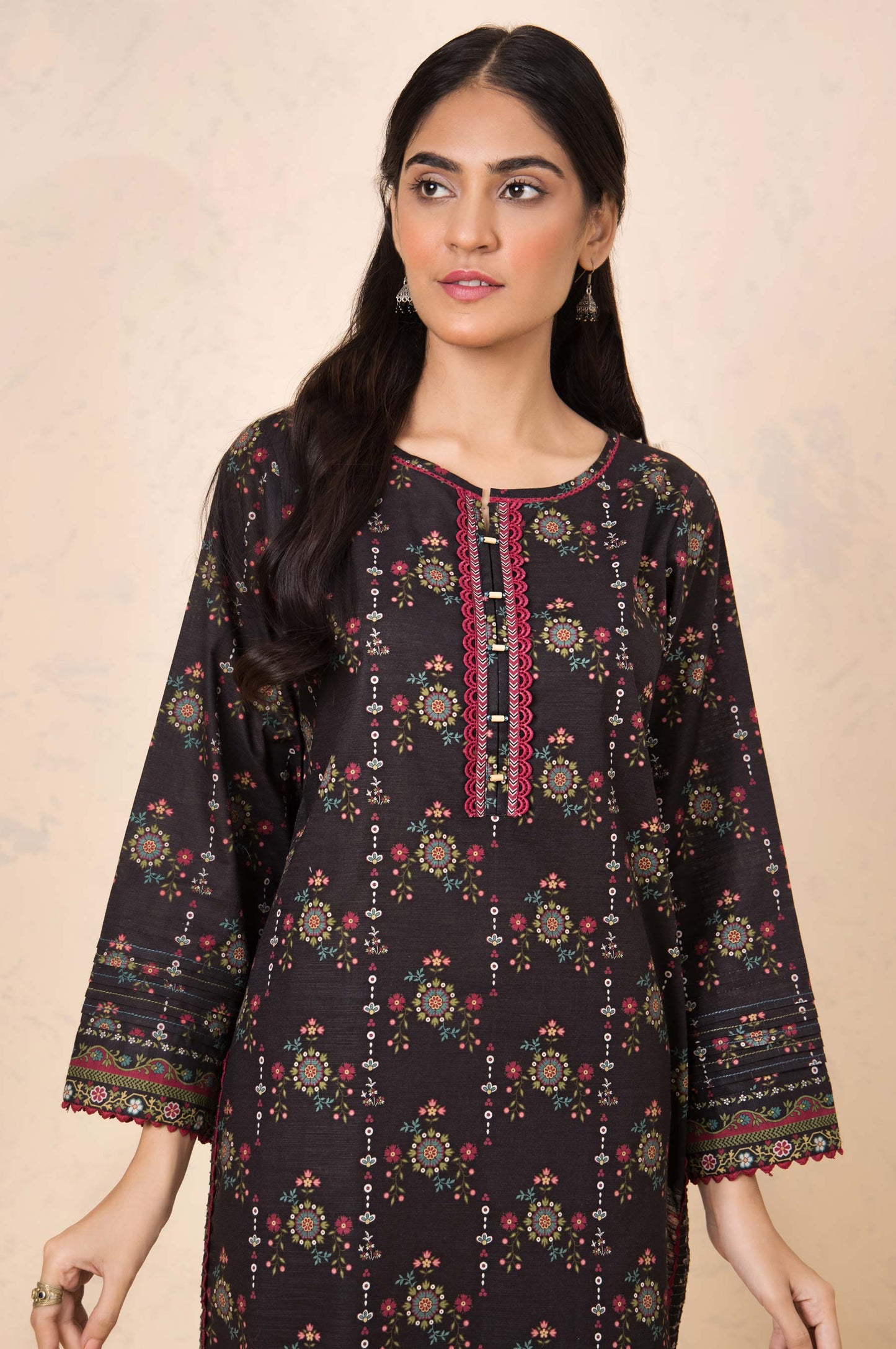 Stitched 3 Piece Printed Cottel Suit