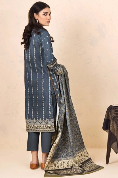 Stitched 3 Piece Printed Cottel Suit