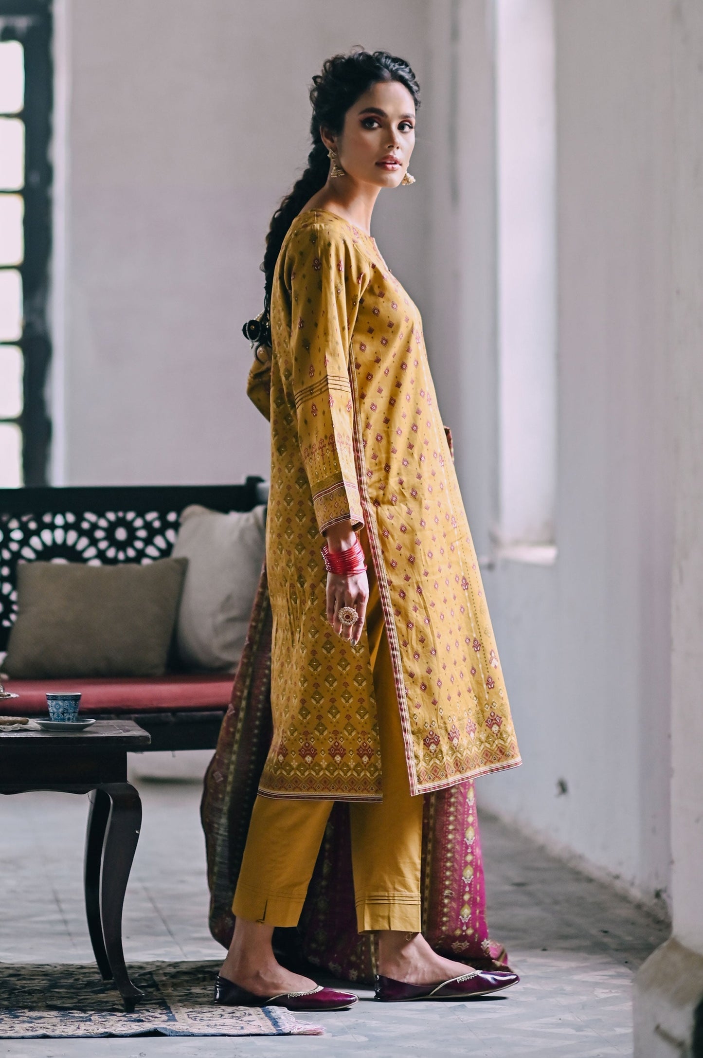 Stitched 3 Piece Embroidered Cottel Suit