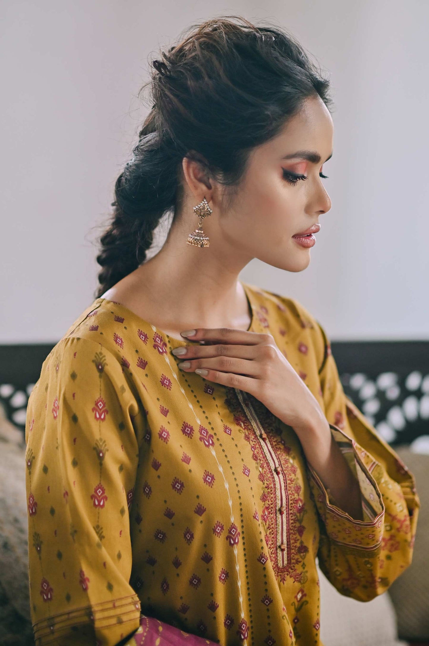 Stitched 3 Piece Embroidered Cottel Suit