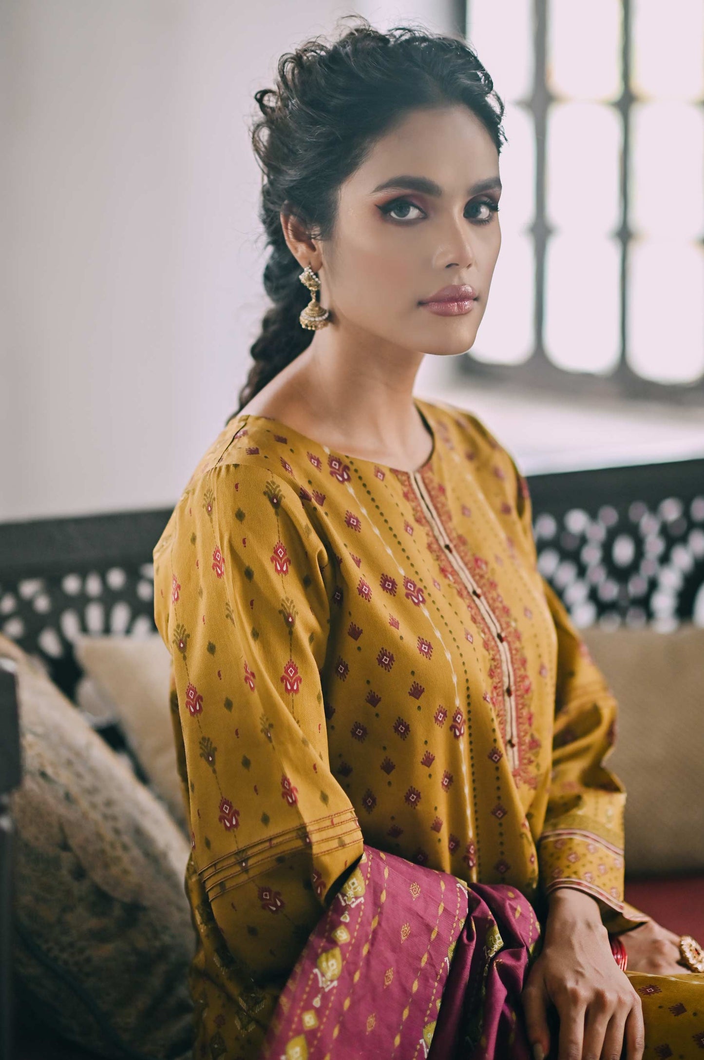 Stitched 3 Piece Embroidered Cottel Suit