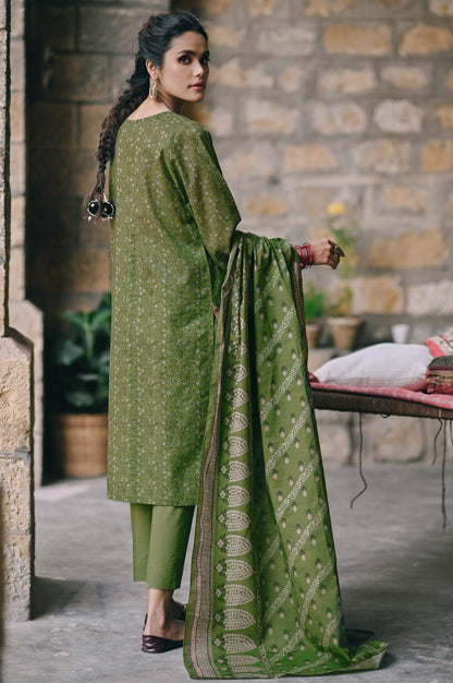Stitched 3 Piece Embroidered Cottel Suit