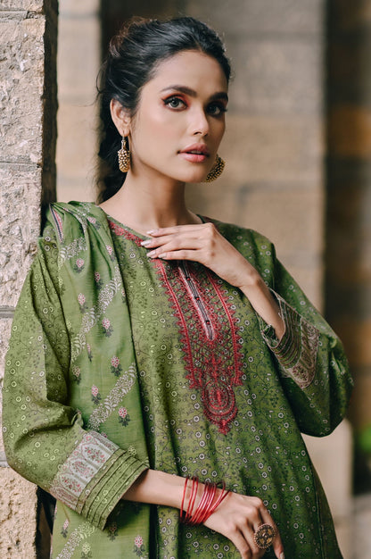 Stitched 3 Piece Embroidered Cottel Suit