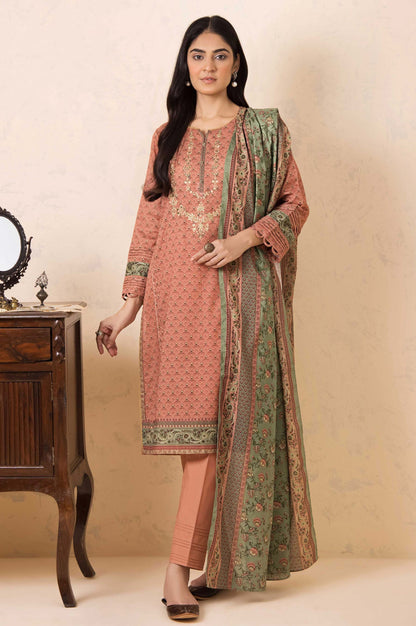 Stitched 3 Piece Embroidered Karandi Suit