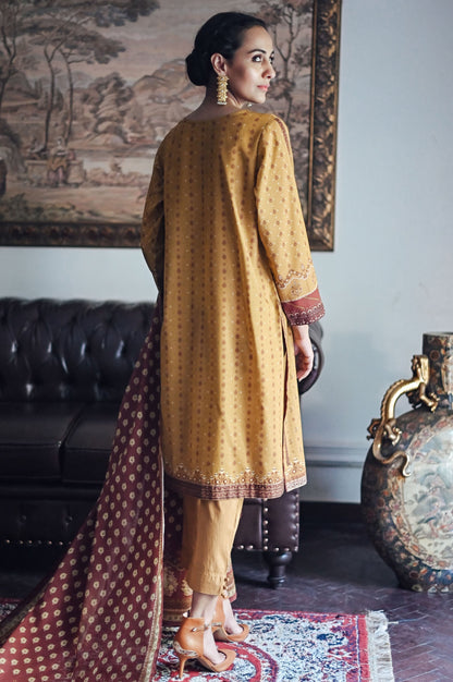 Stitched 3 Piece Printed Karandi Suit