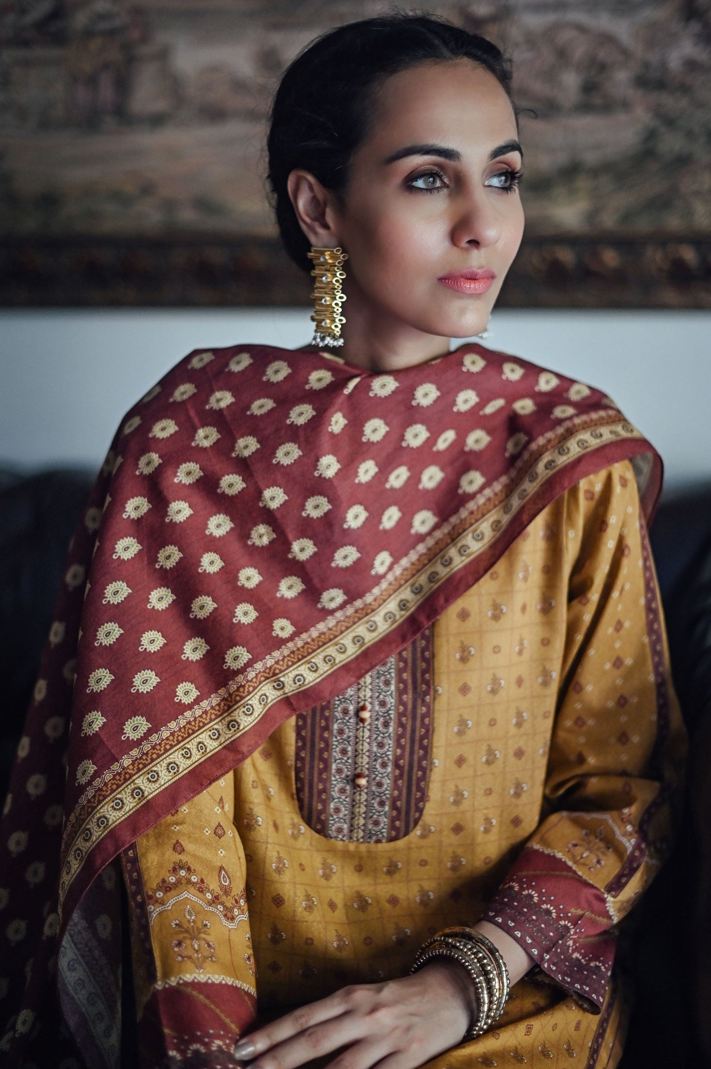 Stitched 3 Piece Printed Karandi Suit