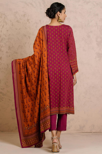 Stitched 3 Piece Printed Linen Viscose Suit