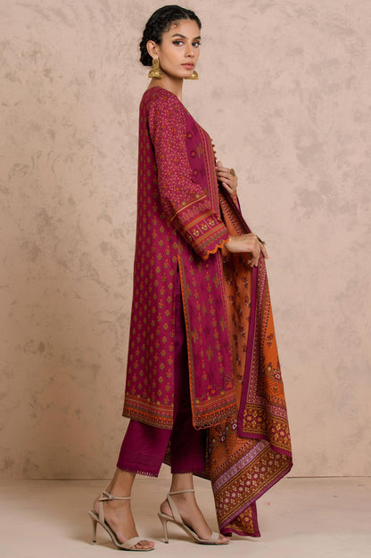 Stitched 3 Piece Printed Linen Viscose Suit